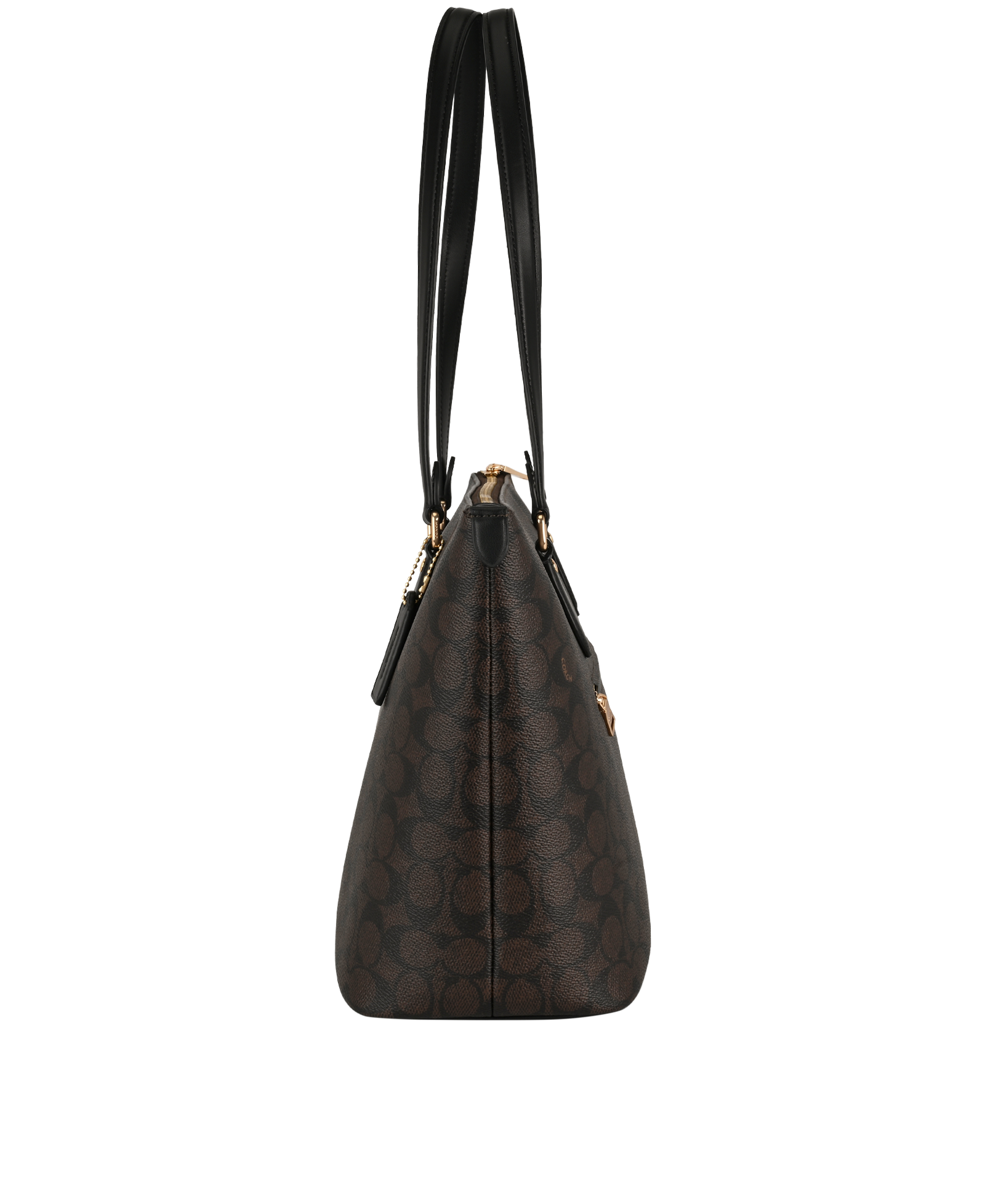 Gallery Tote, &pound;140, Handbags, Brown, Canvas/Leather, Bottom view